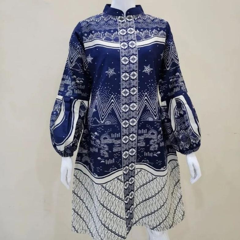 Big Sale 12 Motif Tunik / Tunik Batik Full Trikot Free Masker / Dress Wanita / Blouse Wanita / Atasa