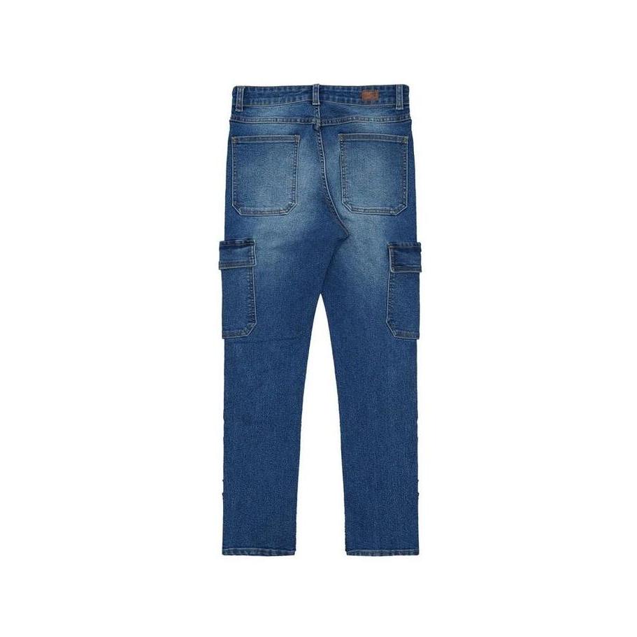 3Second Men's Long Cargo Denim Pants Slim Fit Ascent -030325
