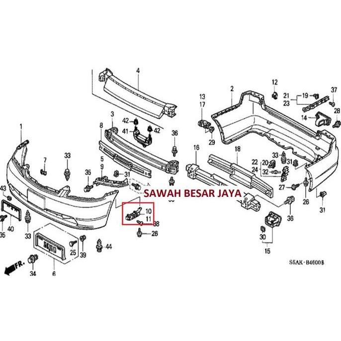Bracket Braket Breket Spacer - Plastik Pegangan Dudukan Bumper Bemper Depan Honda Civic Es Century V