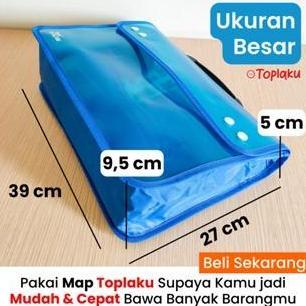 Package- Toplaku Tas Les Dokumen Berkas Besar Anti Air Multifungsi Zipper File Plastik Folder Organi