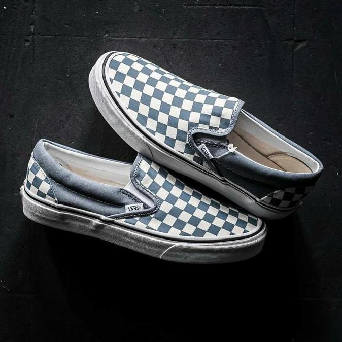 Vans Slip On Checkerboard Blue Mirage ORINAL BNIB MURAH