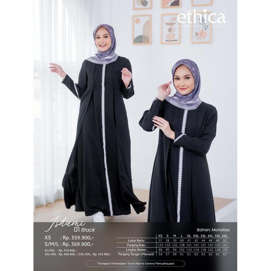 Ethica Ishami 01 White / Ishami 01 Black / Gamis Ekslusif