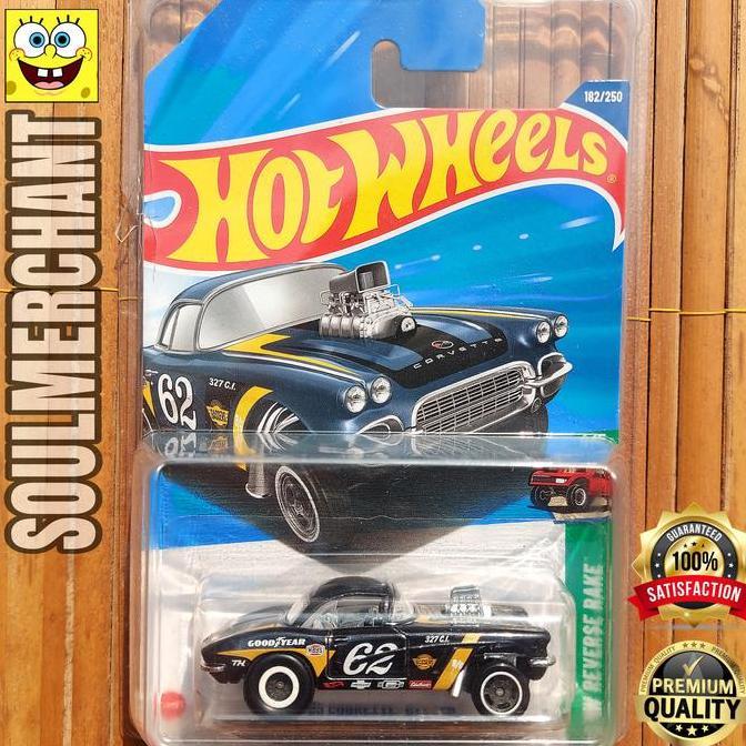 Hotwheels 62 Corvette Gasser Super Treasure Hunt THS Diecast Collector Ban Karet New