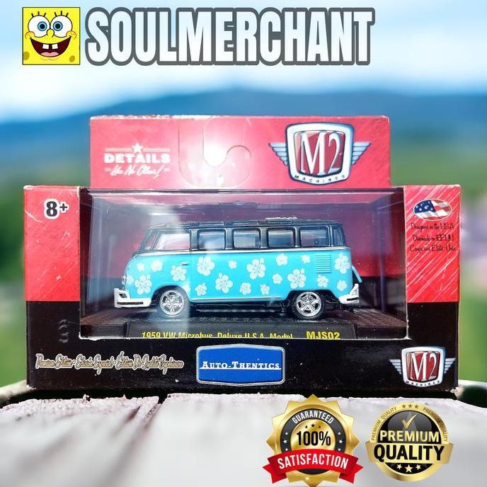 M2 1959 VW VOLKSWAGEN MICROBUS DELUXE USA MODEL BIRU ALOHA M2 MACHINES New