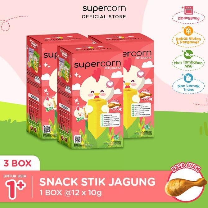 Supercorn Stick Jagung Rasa Ayam 10gr - 3 Box J