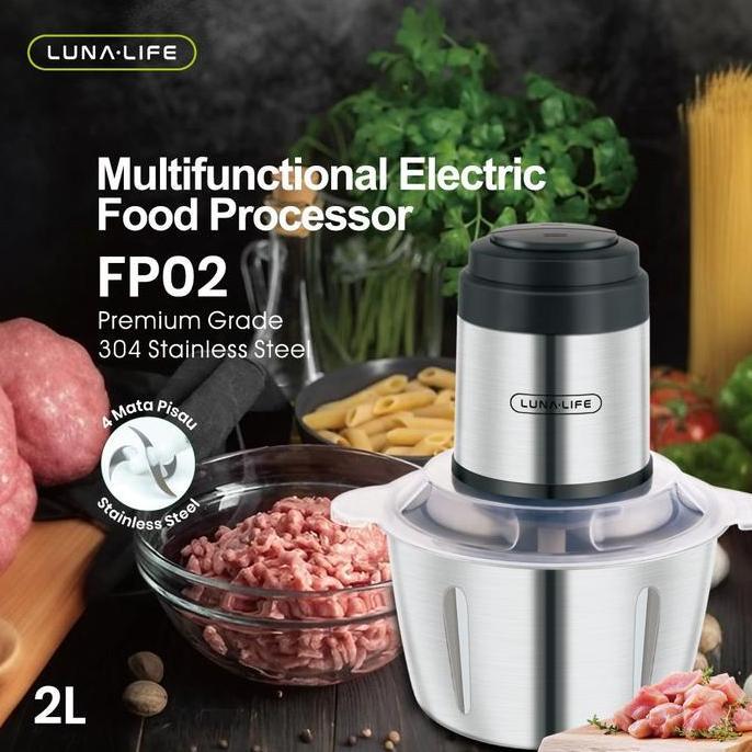 Chopper STAINLESS Luna Life FP02 Chopper STAINLESS Food Prosesor Untuk Daging, es Batu