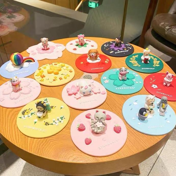 Starbucks Bearista Cup Lid, Tutup gelas silicone Starbucks Original NS