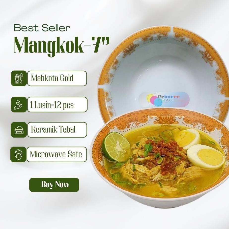 Mangkok Keramik 1 Lusin 12Pcs Murah 7Inchi / Mangkok Kramik 1/2 Lusin Aesthetic Packing Kayu