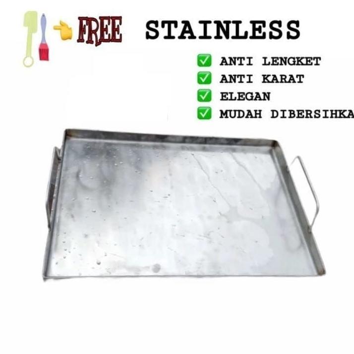 Wajan Stainless / Wajan Roti Bakar / Wajan Kebab / Wajan Sosis / Bakaran / Pemanggang