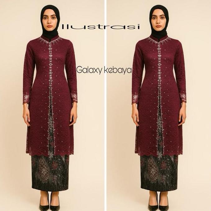 NEW KEBAYA DANIA /KEBAYA SHANGHAI PAYET FULL FURING /KEBAYA PAYET BAJU BROKAT TUNIK PANJANG ORI