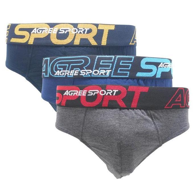 New Cd Agree 2328 Isi 3 Pcs- Cd Pria Agree Sport Karet Boxer Ag 2328 Size M.L.Xl/ Celana Dalam Laki-