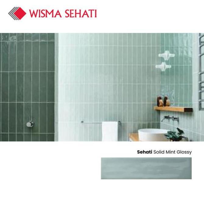 Keramik Dinding 6.5 x 26.6 Pilih Warna Mint/Putih/Abu-abu/Biru/Hijau/Pink Keramik Dinding Dapur / Ka