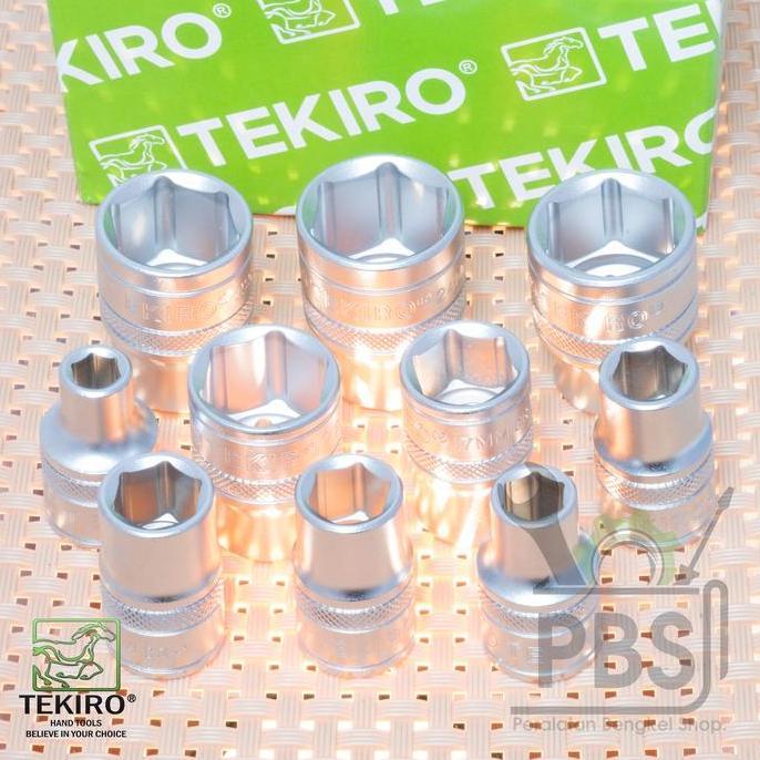 Paket mata kunci sok TEKIRO 8 sampai 24 (1/2" 6PT) . Paket mata kunci shock 1 set lengkap tekiro ori