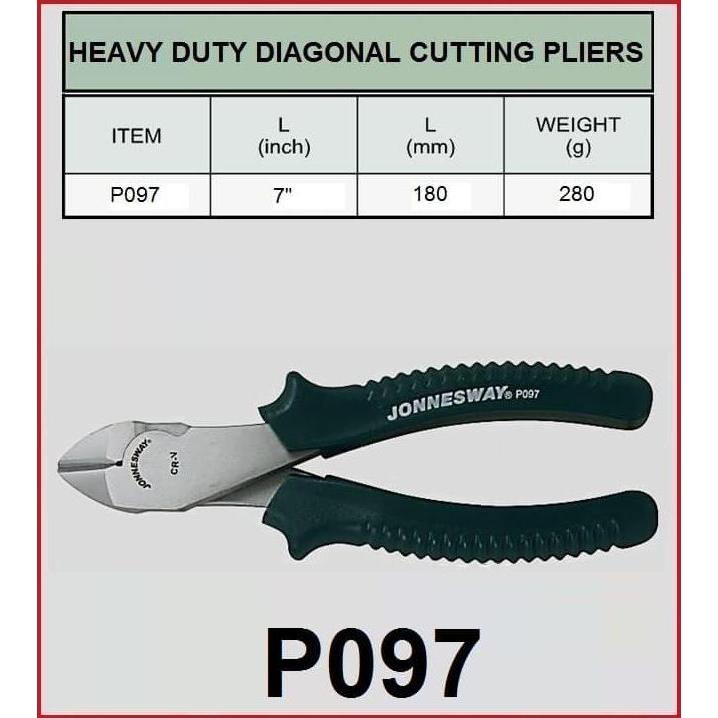 JONNESWAY HEAVY DUTY DIAGONAL CUTTING PLIER 7" ( P097 )