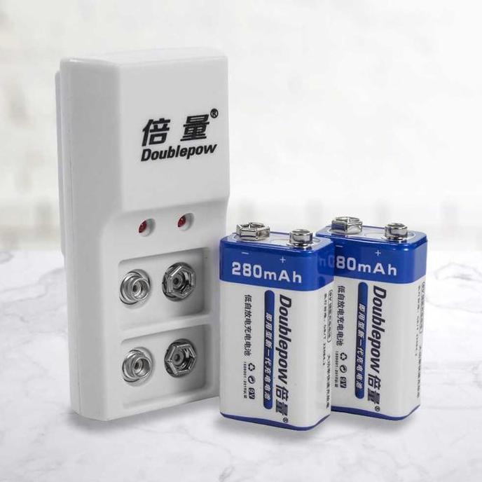 Doublepow Baterai 9v Rechargeable 9 Volt Battery Charger Gitar Kotak Bisa Charger Multitester Multim