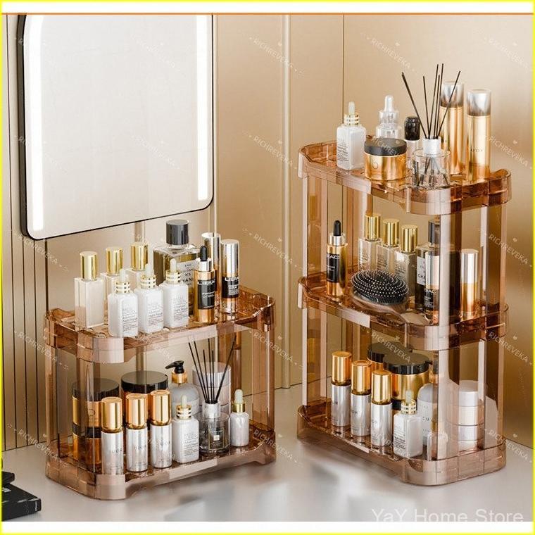 Rak Acrylic Kosmetik Rak Makeup Rak Organizer Kosmetik / Rak Kosmetik Acrylic 3 Tingkat Serbaguna Ra