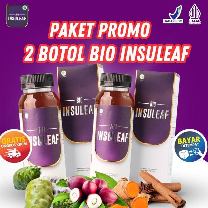 Bio Insuleaf Original Asli Paket 2 Botol Herbal Alami Insulin Membantu Masalah Gula Darah Dan Mengon