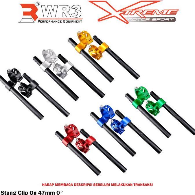Stang Jepit / Clip On Underyoke WR3 47mm 0 R15 V3 V2 R15V3 R15V2 / R25 New 2018 terlaris