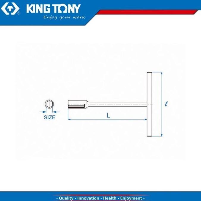 KING TONY 118408M Deep Socket T-Type Wrench 8mm / Kunci T SS