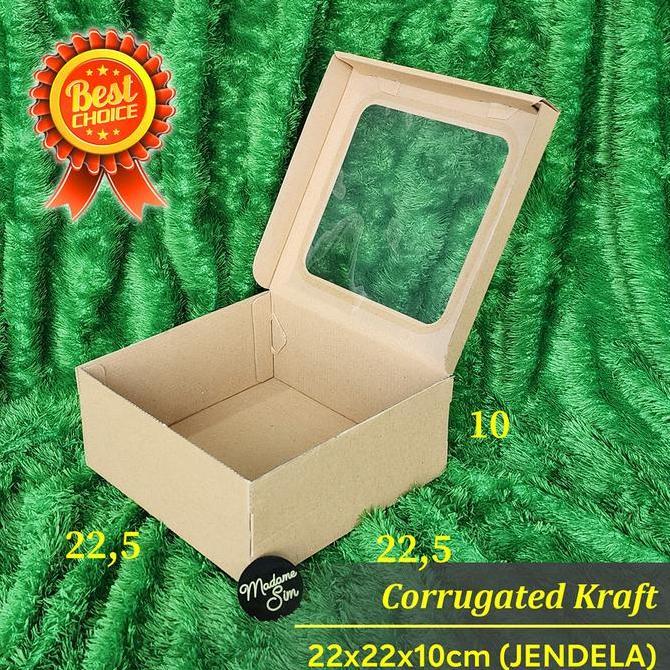 KOTAK BOLU - DUS BROWNIES - CAKE BOX 22x22x10 (JENDELA)