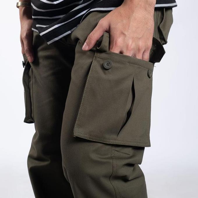 Celana Cargo Woodcutter Panjang - Venture Cargo Long Pants - Olive Green / Hijau