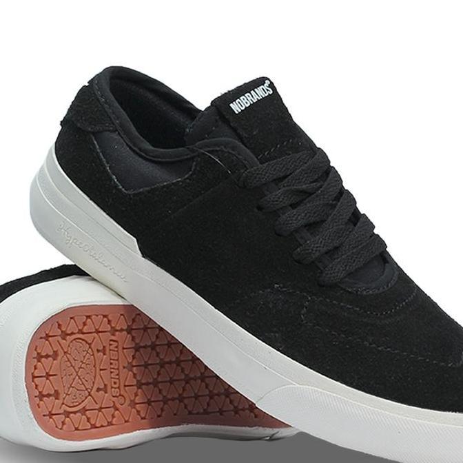 Kingg- Sepatu Nobrands Footwear Hypotalamus Black White Casual Sneakers Shoes Pria Hitam Putih Suede