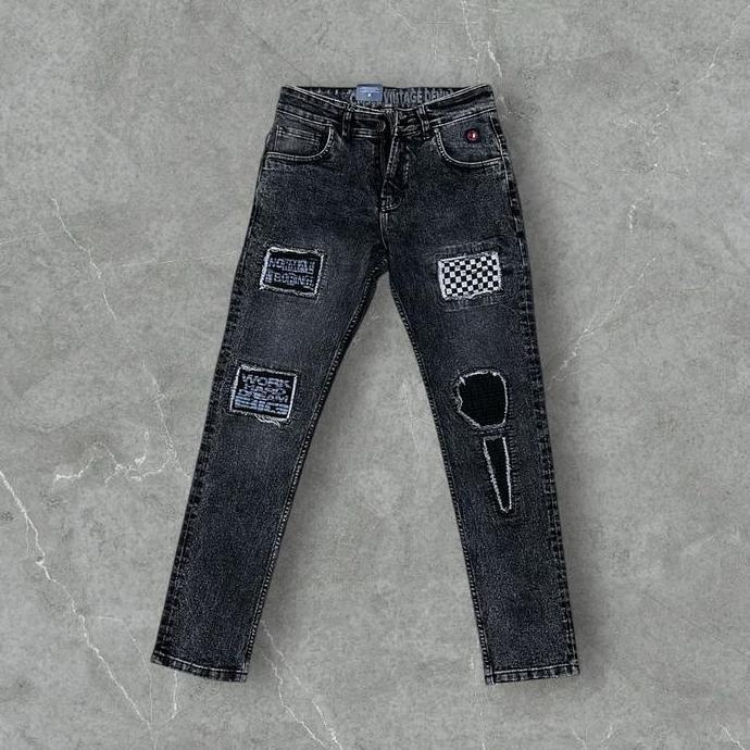 Anata- Celana Skinny Jeans Cowo Stretch Ripped Catur Snow Grey Dan Snow Black Bahan Denim Stretch Do
