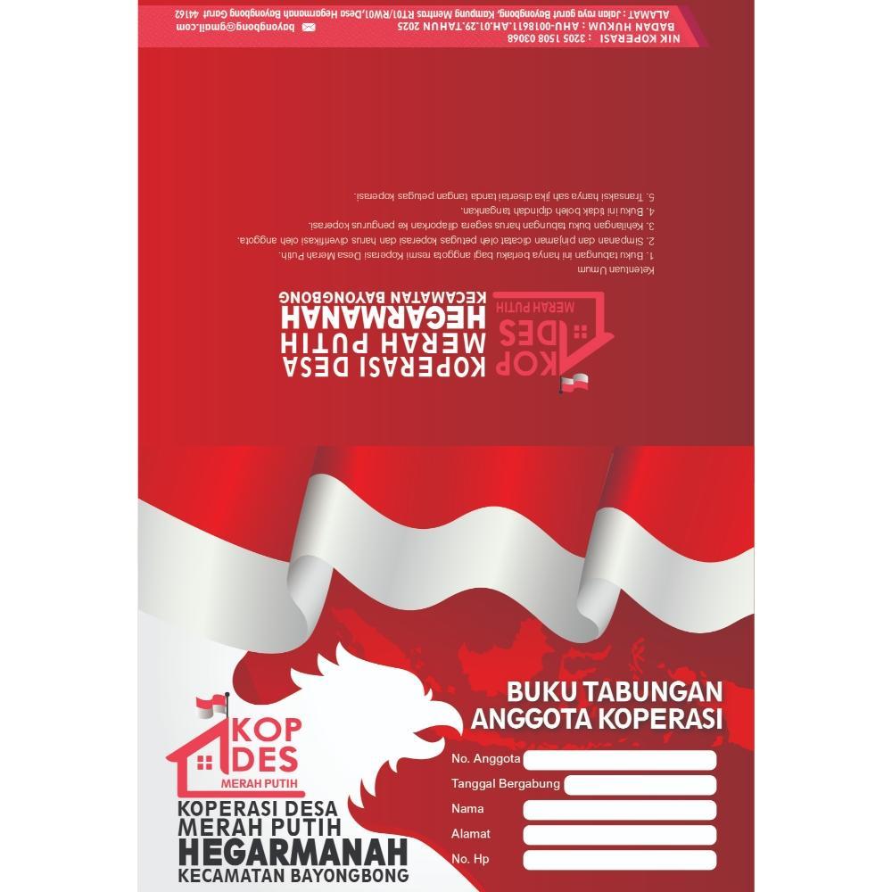 Best Seller Terlaris Custom Buku Koperasi Merah Putih 2025 - Khusus Desa Cinisti Garut Pack150Pcs