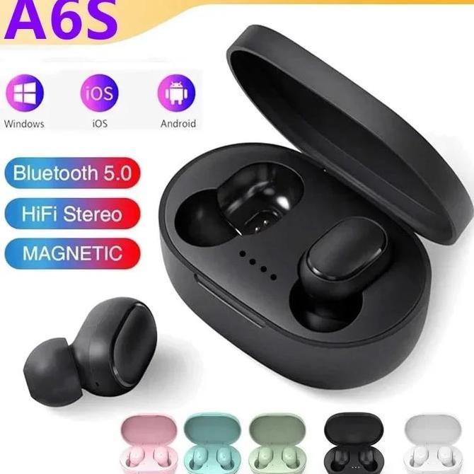 A6S TWS Headset Earphone Nirkabel Bluetooth Headphone Sport Stereo Bluetooth Earbud
