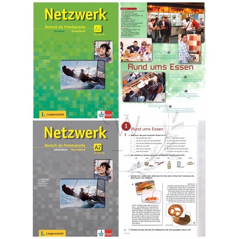 Netzwerk A1 A2 B1 & Aspekte Neu B1+ B2 C1 Kursbuch / Lehrbuch & Arbeitsbuch - German | Buku Goethe J
