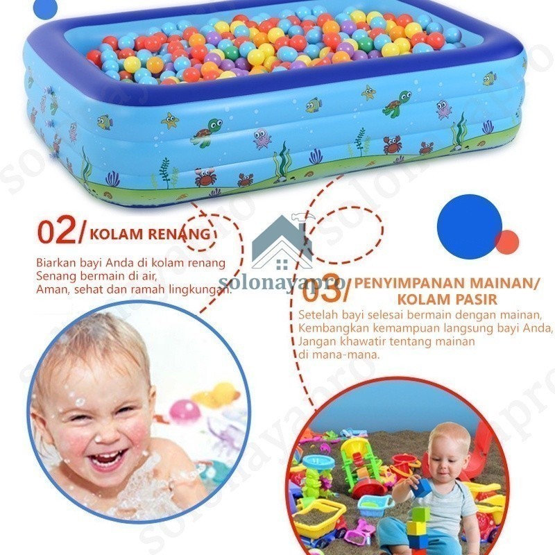 1.2M/1.5M/1.8M/2.1M Kolam Renang Anak Bak Renang Anak Murah Kolam Karet//Kolam Renang Tanpa Pompa/Ko