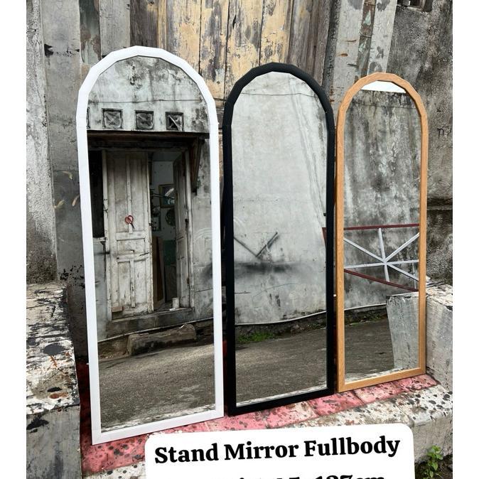 Jogja Instant Standing Mirror Dome Fullbody+Lampu 45X127Cm Cermin Lengkung Ready