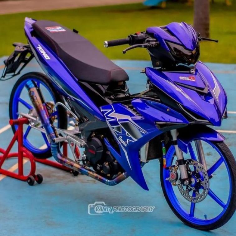 (Bisa Cod)Striping Mx King 150 Biru Lis Decal Stiker Variasi Jupiter Mx King 150 Biru Full Striping 