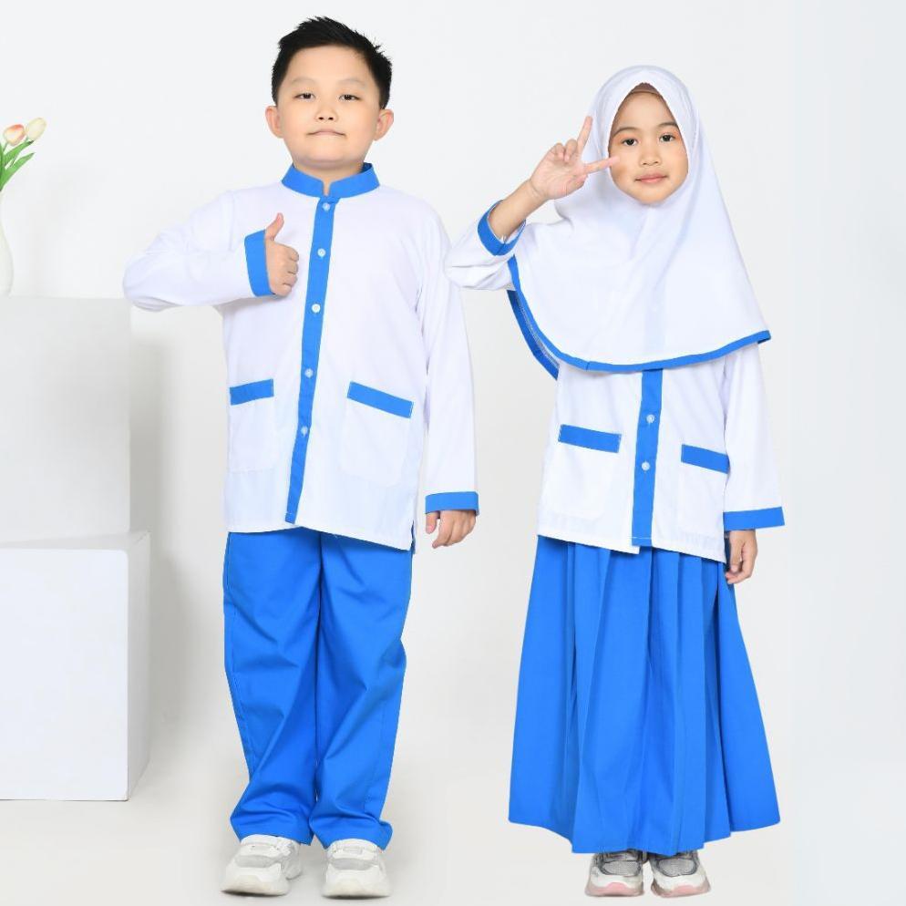 Free Ongkir Seragam Sekolah Madrasah Dan Paud Tk Muslim Cowok Putih Hijau