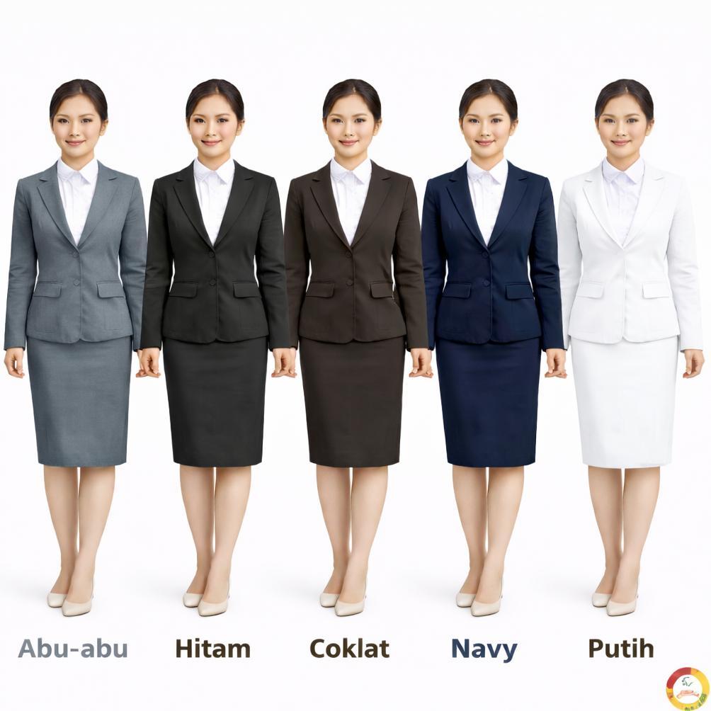 Best Seller Setelan Jas Blazer Rok Pendek 7/8 Formal Dibawah Dengkul One Set Rok Pendek 3/4 Blazer A