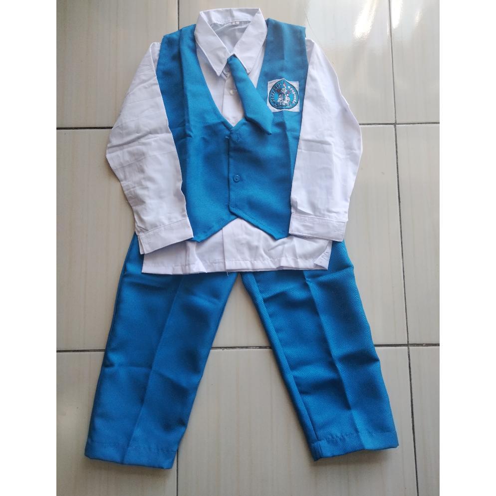 Diskon Pelita Sport Seragam Tk Nasional Baju Taman Kanak-Kanak Putih Biru Lengan Panjang Setelan Baj