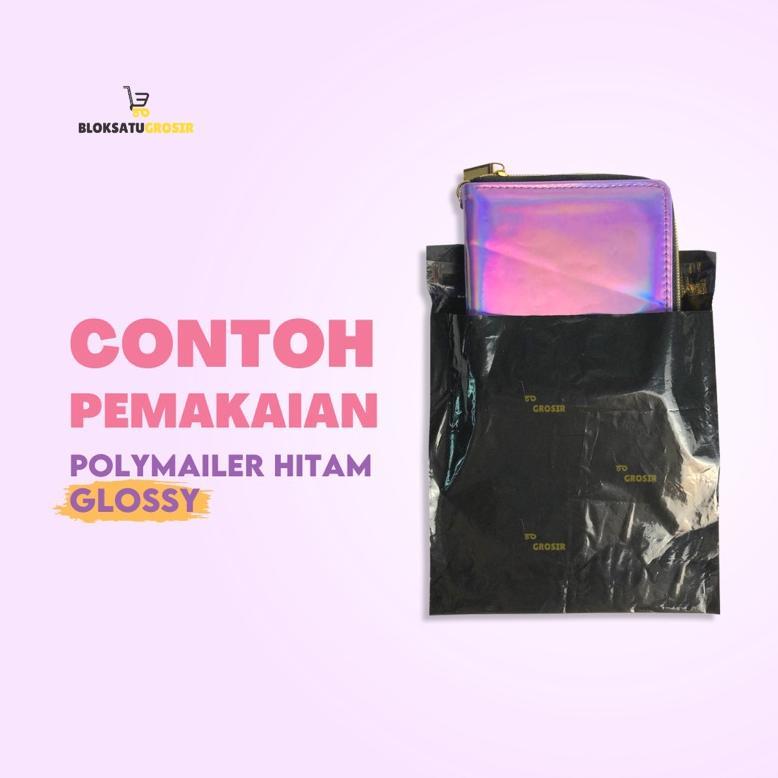 CALVESTRACOLLECT PLASTIK POLYMAILER HITAM GLOSSY PREMIUM GROSIR 25X35 CM ISI 100 LEMBAR TEBAL PLASTI