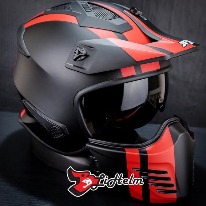 JPX HELM MX726R MX04 | BLACK DOFF RED | MX726 R CROSSOVER MX 04 terlaris