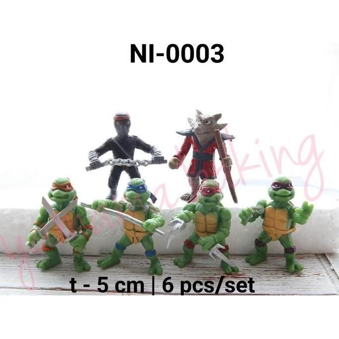 Ni-0003 Topper Hiasan Kue Cake Mainan Ninja Turtles Kura Kura
