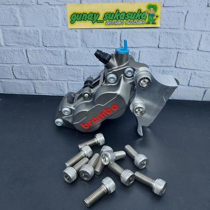 BAUT STAINLESS FOR KALIPER DEPAN BREMBO 4 PISTON & BELAKANG 2 PISTON ASLI