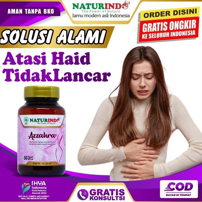 (Terbaru) AZZAHRA PELANCAR HAID OBAT PELANCAR HAID KEPUTIHAN HORMON KEWANITAAN HERBAL NATURINDO (Ter