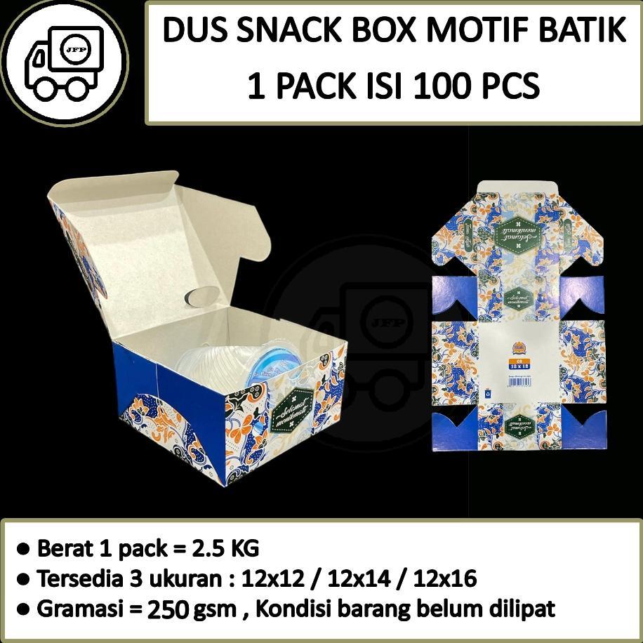Dus Snack Box Kue 12X12 12X14 12X16 Motif Batik Isi 100 Pcs