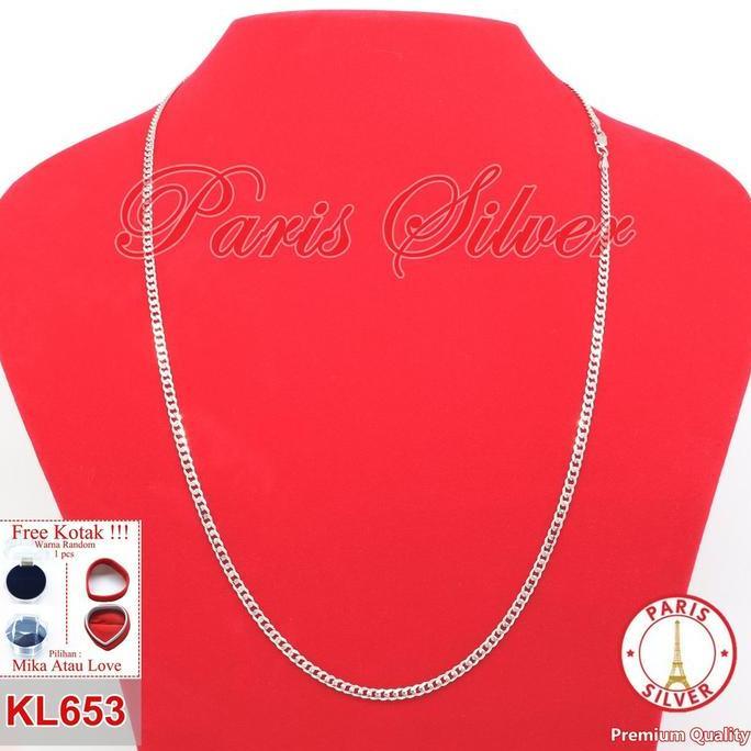 Gersangseller - Kalung Perak Pria Asli Model Sisik Naga Silver 925 Lapis Emas Putih Panjang Rantai U