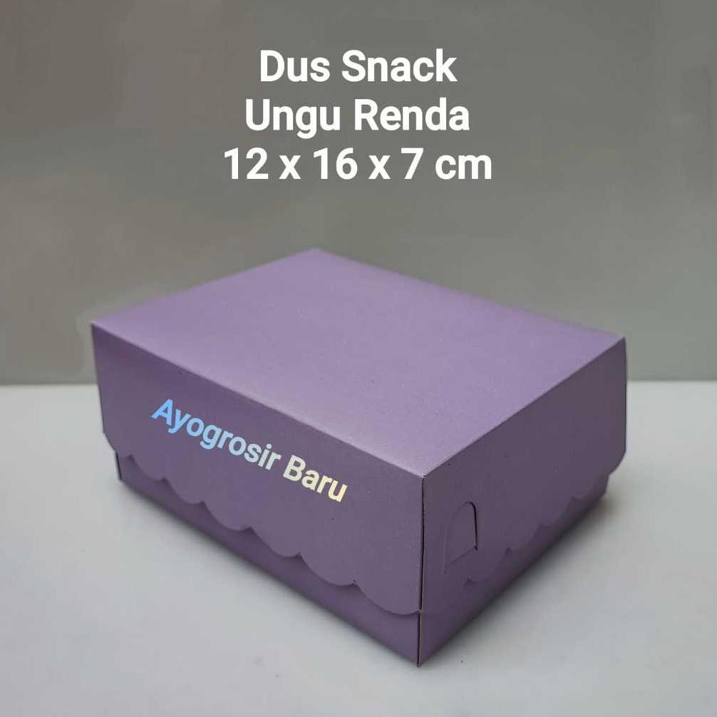 Dus Ungu 12X16 Renda Isi 100 Pcs Kotak Kue Snack Box Ungu Pastel