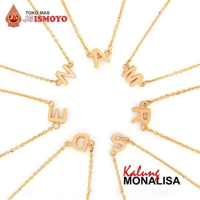 Gersangseller - Kalung Emas 10 Karat Choker Huruf Monalisa J5 Ismoyo