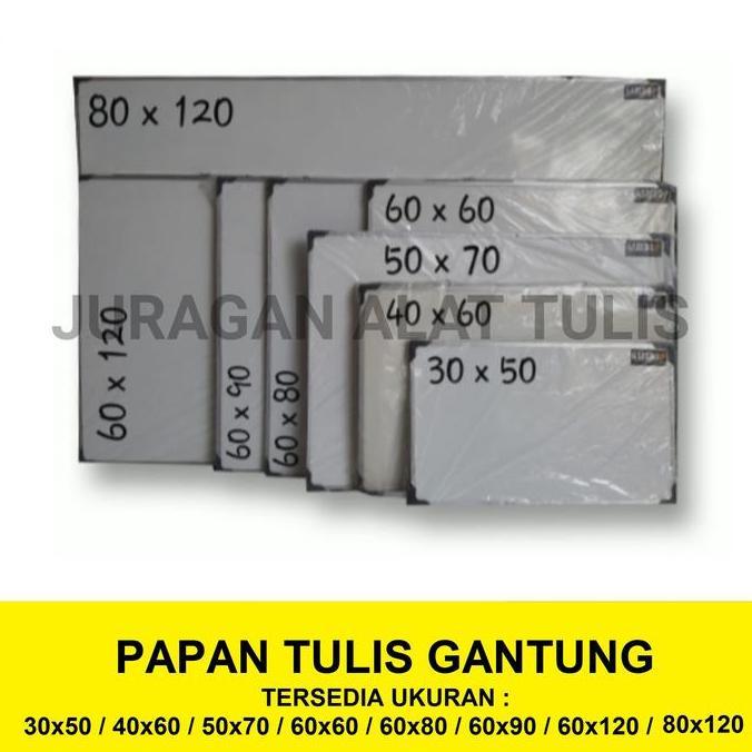 NEW PAPAN TULIS PUTIH / PAPAN TULIS GANTUNG / WHITE BOARD ORI