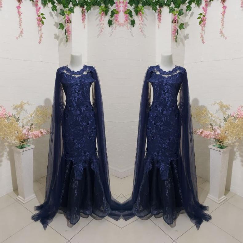Diskon Revalina-0039 || Gaun Pesta Duyung Brukat 3D Gaun Wisuda Gaun Penyanyi Dress Formal Wanita Sc