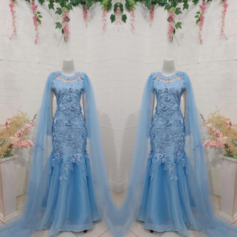 Diskon Revalina-0039 || Gaun Pesta Duyung Brukat 3D Gaun Wisuda Gaun Penyanyi Dress Formal Wanita Sc