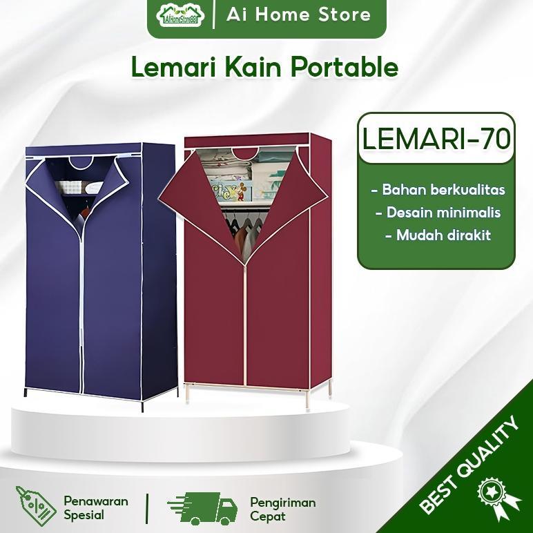 Lemari Portable Lemari Serbaguna Lemari Kain Resleting Lemari Pakaian Minimalis