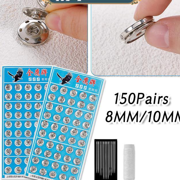 150Pasang Press Studd / Kancing Jepret / Kancing Cetet Baju